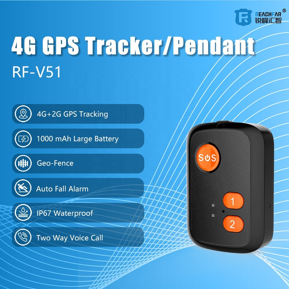 Smart GPS Tracker Personal Alarm Safety Device Panic SOS button Emergency Auto Fall Detection Waterproof Real-Time Tracking